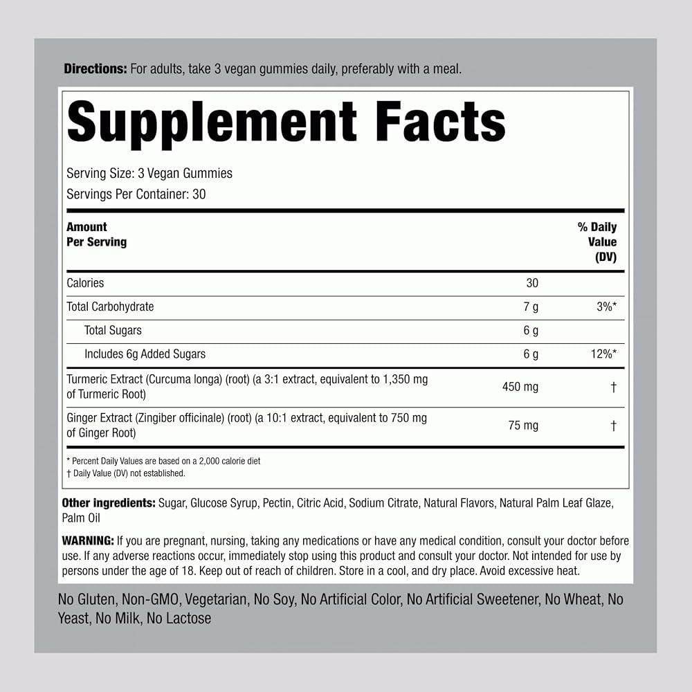 Piping Rock Turmeric and Ginger Gummies - 90 Count - image 2
