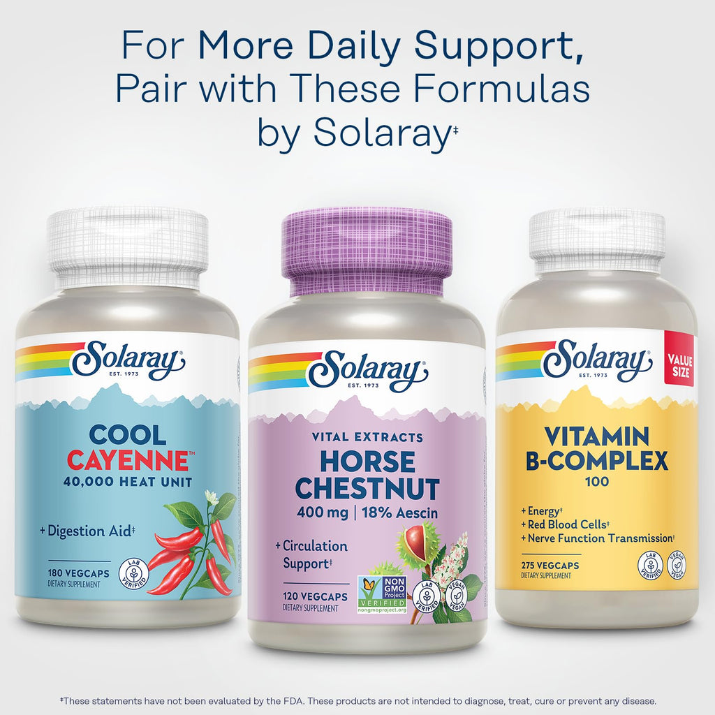 SOLARAY Horse Chestnut Extract 400 mg Vein Support - 120 Vegetarian Capsules - image 6
