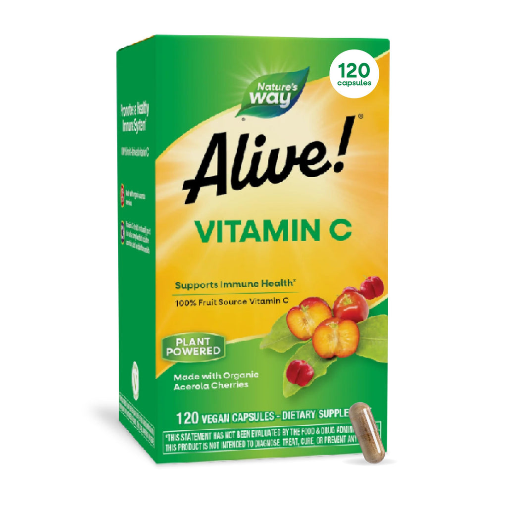 Nature's Way Alive! Vitamin C Capsules with Organic Acerola Cherry