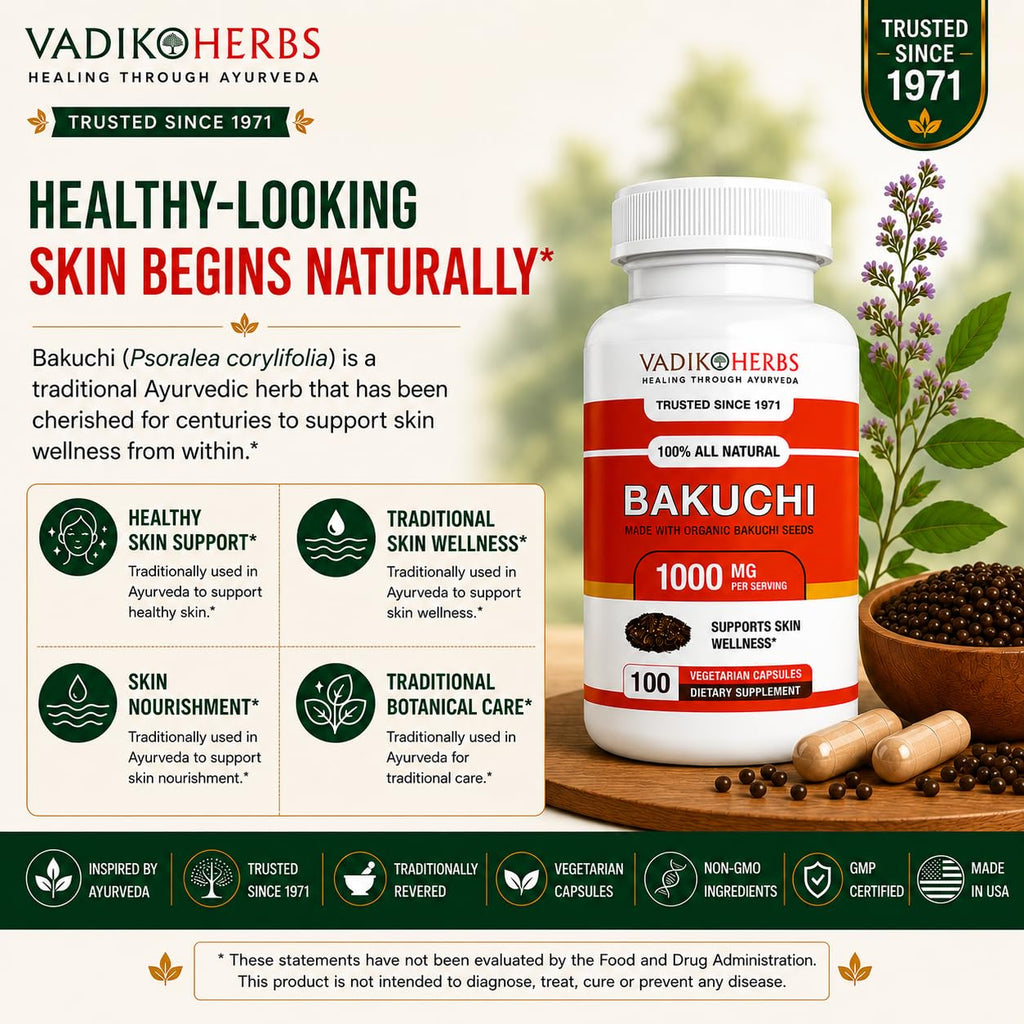 Certified Organic Vadik Herbs Bakuchi Babchi (Psoralea corylifolia)