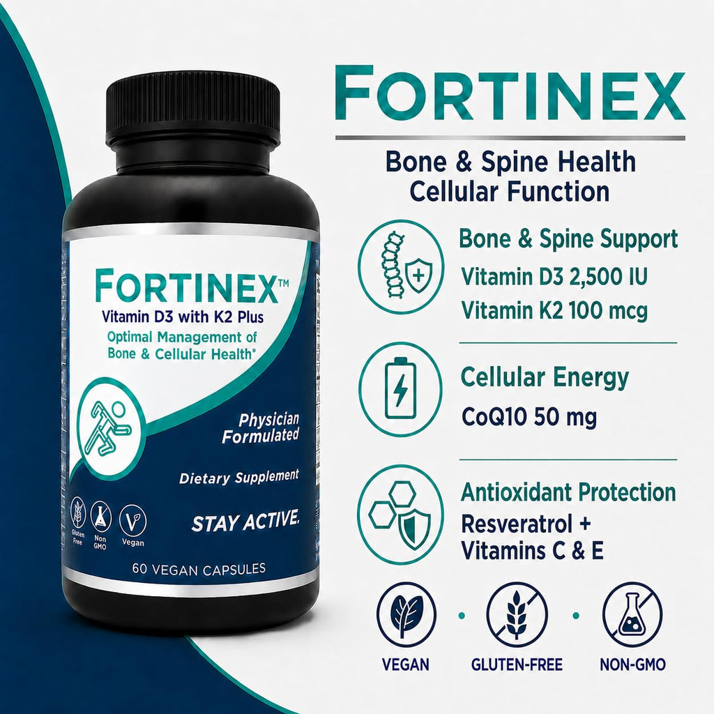 Fortinex Vitamin D3 & K2 Plus Bone & Cellular Health - 60 Capsules - image 4