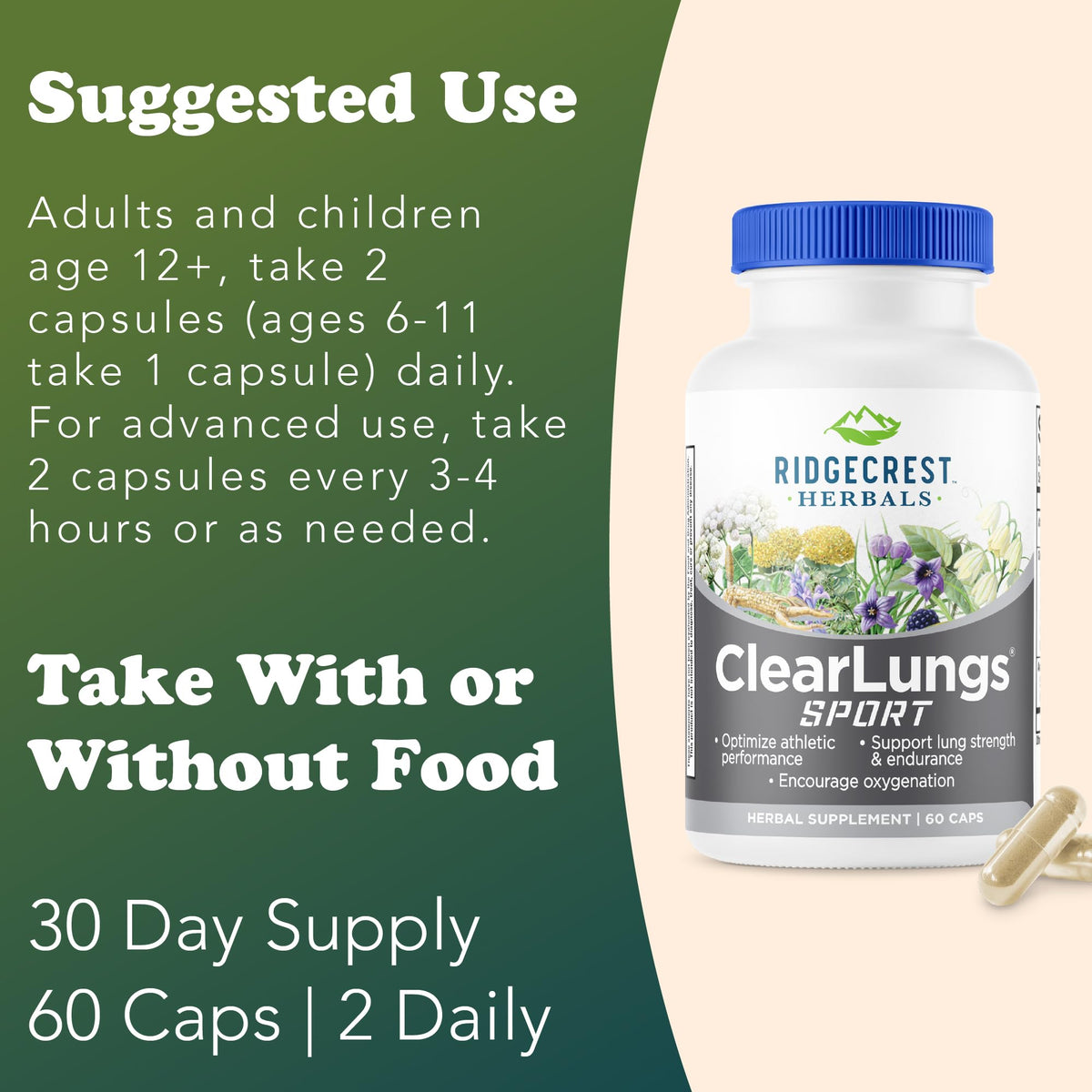 RidgeCrest Herbals ClearLungs Sport Lung Support - 60 Capsules - image 4