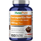 NusaPure Sarsaparilla Root 150mg - 150 Vegetarian Capsules