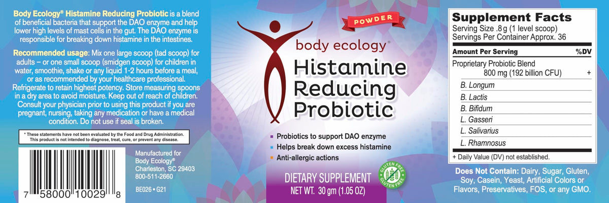 Body Ecology Histamine Reducing Probiotic Powder - 30g - image 2