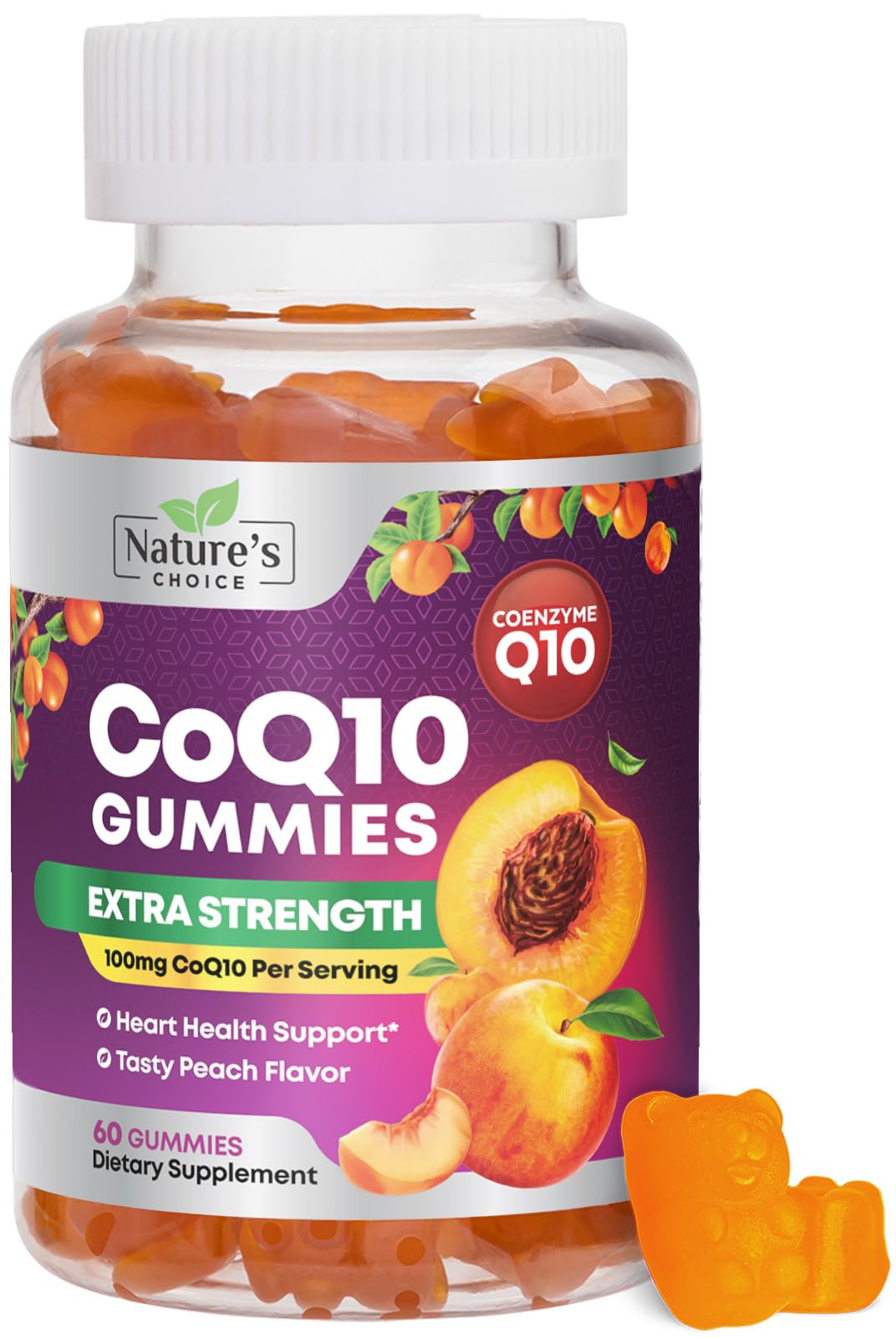 Nature's Choice CoQ10 Gummies 100mg - 3X Strength Co Q10 Gummies
