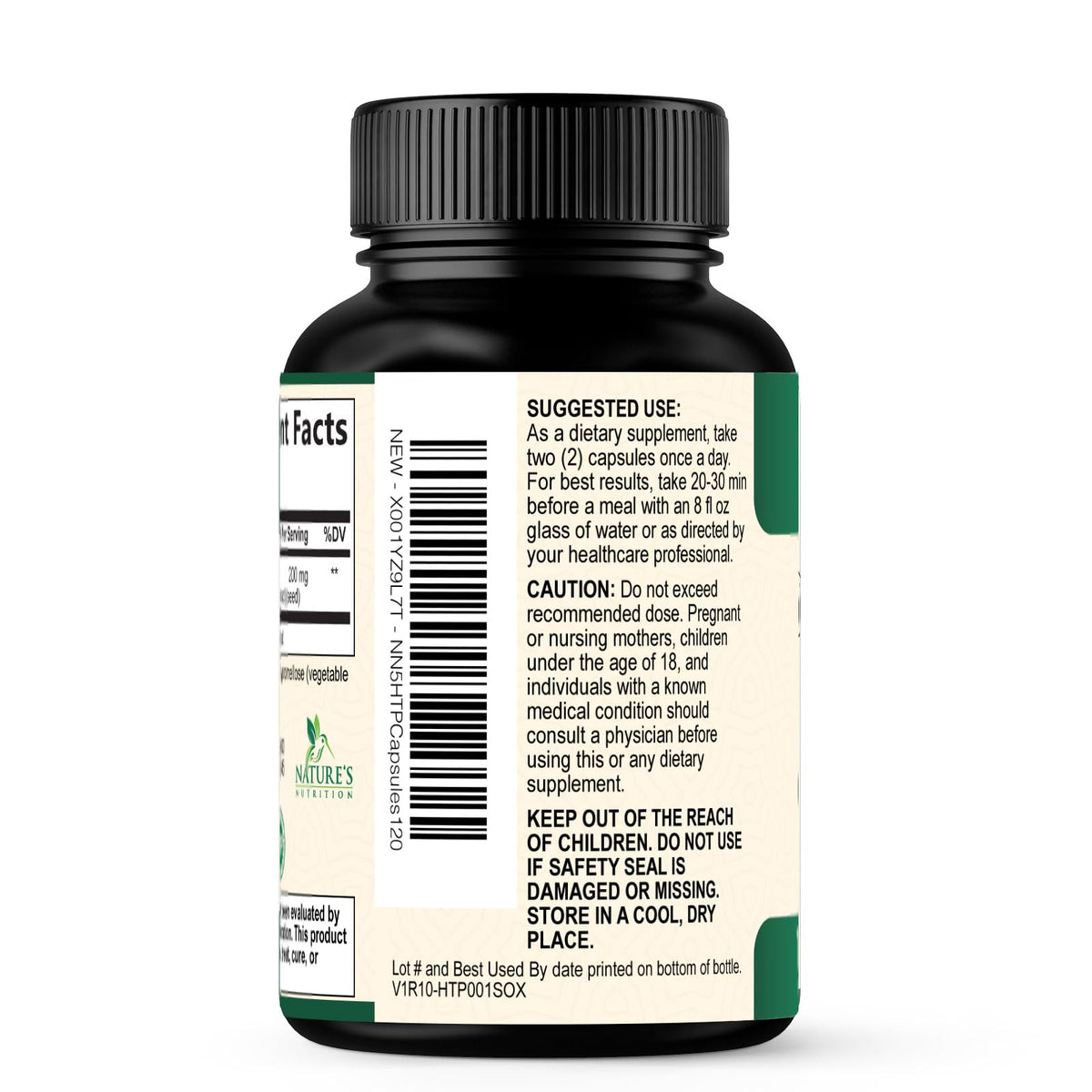 Nature's Nutrition 5HTP 200mg per Serving Capsules - 5 HTP Supplement