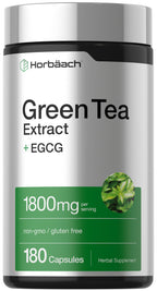 Horbäach EGCG Green Tea Extract Pills - 180 Capsules