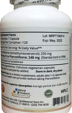 Mega Resveratrol Pterostilbene 250 MG - 120 Vegetarian Capsules - image 2