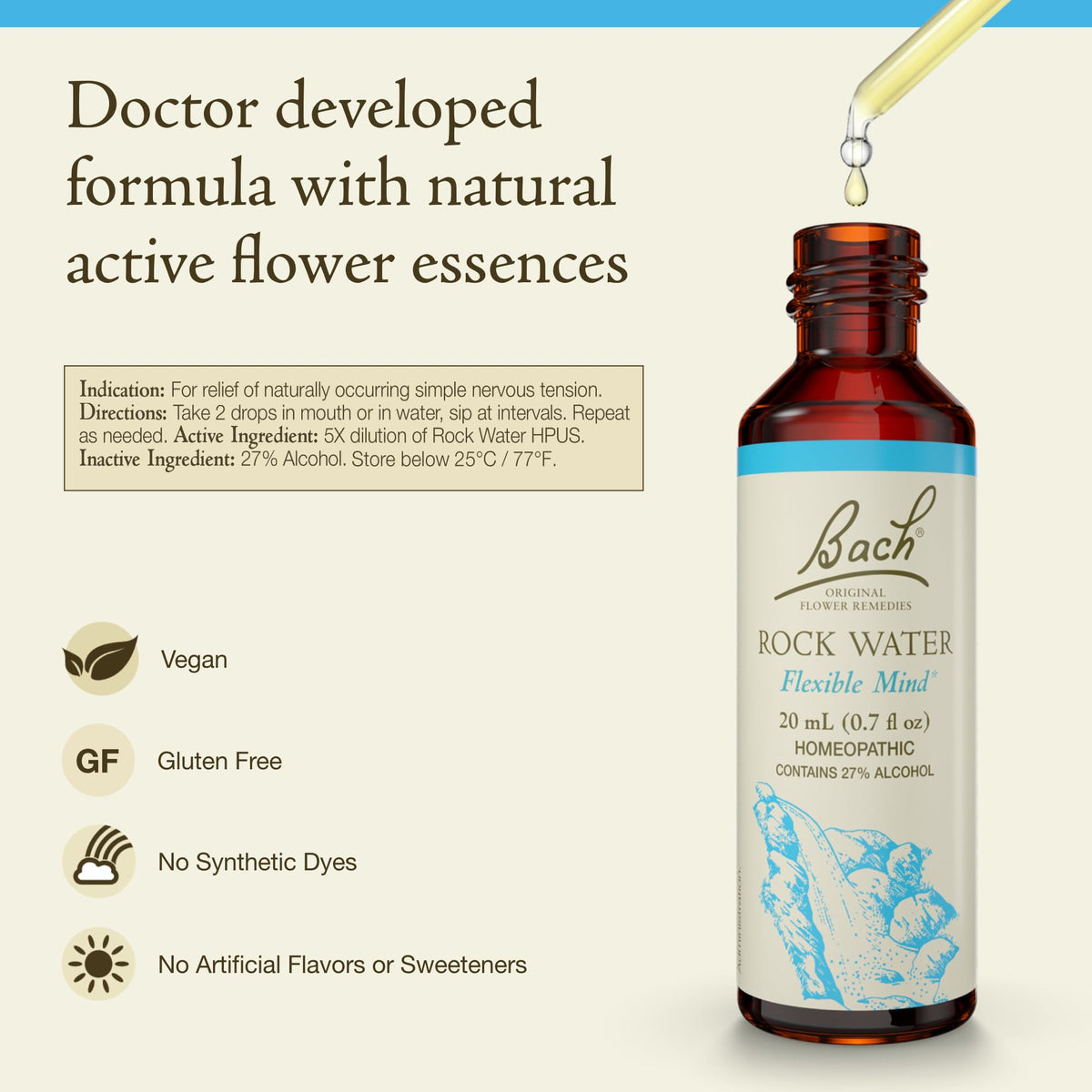Bach Flower Remedies Rock Water for Flexible Mind - 20mL - image 2
