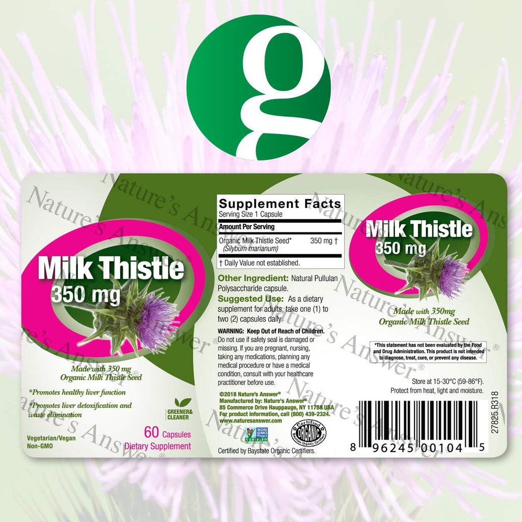 Genceutic Naturals Milk Thistle Organic 350 mg - 60 Capsules - image 2