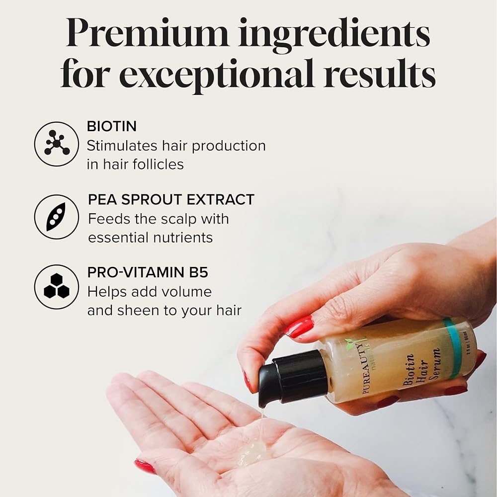 Pureauty Naturals Biotin Hair Growth Serum for Women & Men - 2 fl oz - image 3
