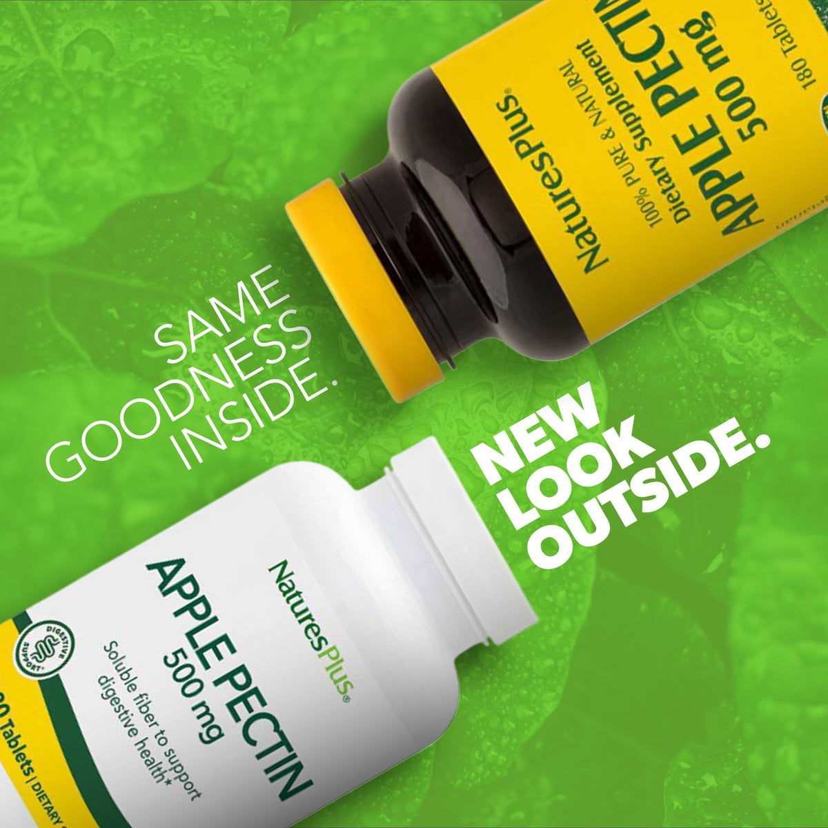 NaturesPlus Apple Pectin 500 mg Fiber Supplement - 180 Tablets - image 2