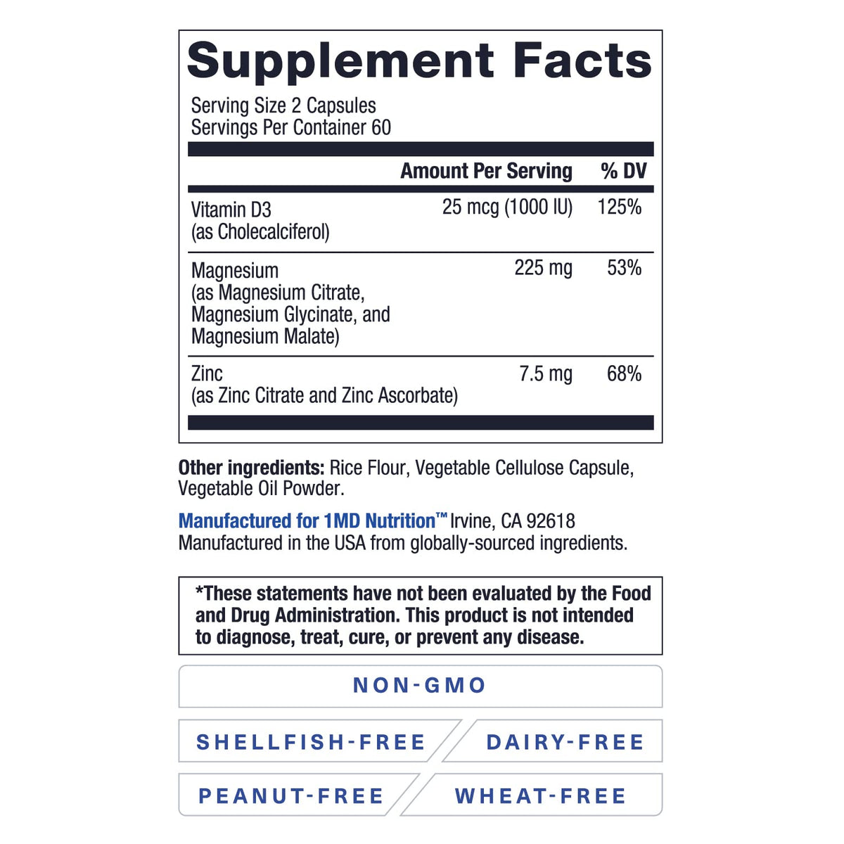 1MD Nutrition MagMD Plus Magnesium with Zinc & D3 - 120 Capsules - image 4