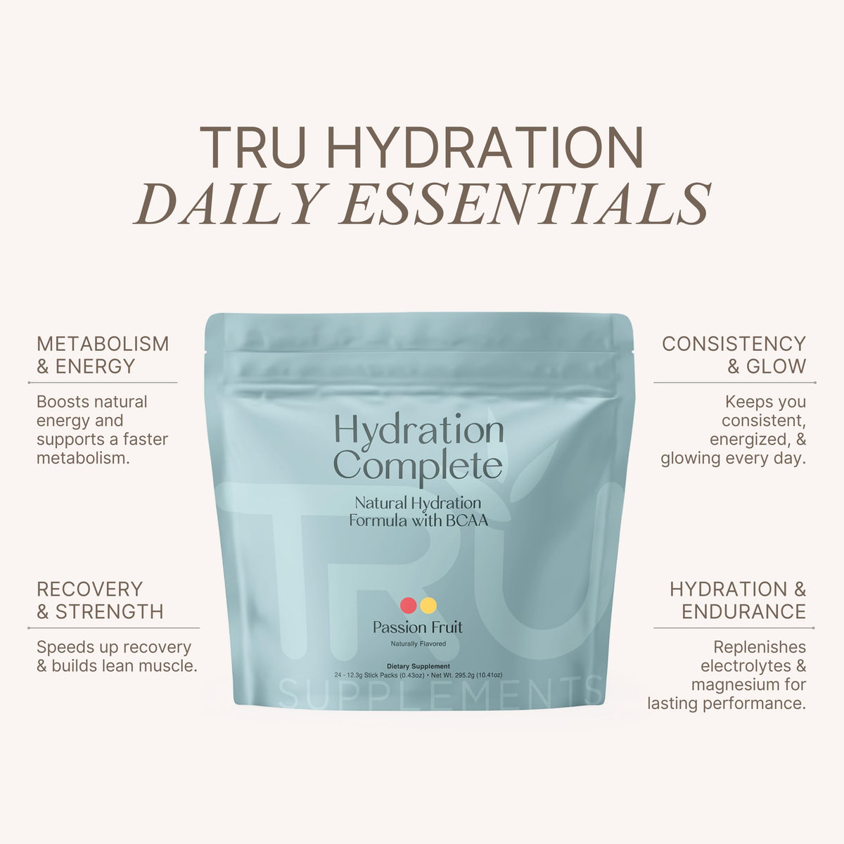 TRU Supplements Hydration Complete BCAA Powder - 24 Servings - image 3