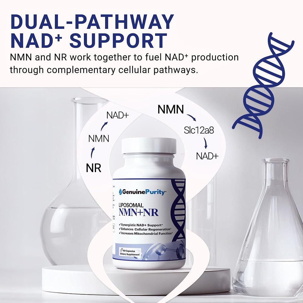 GenuinePurity Liposomal NMN + NR Supplement - 60 Vegan Capsules - image 4