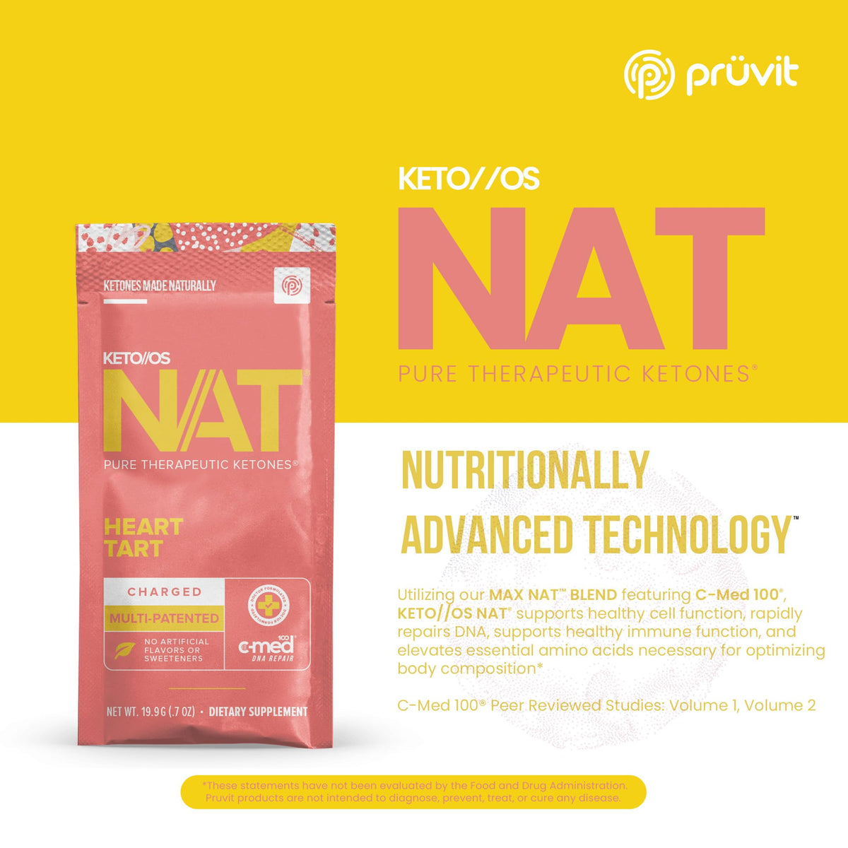 Prüvit Keto//OS NAT Heart Tart Charged Ketone Drink Mix - 20 Sachets - image 3