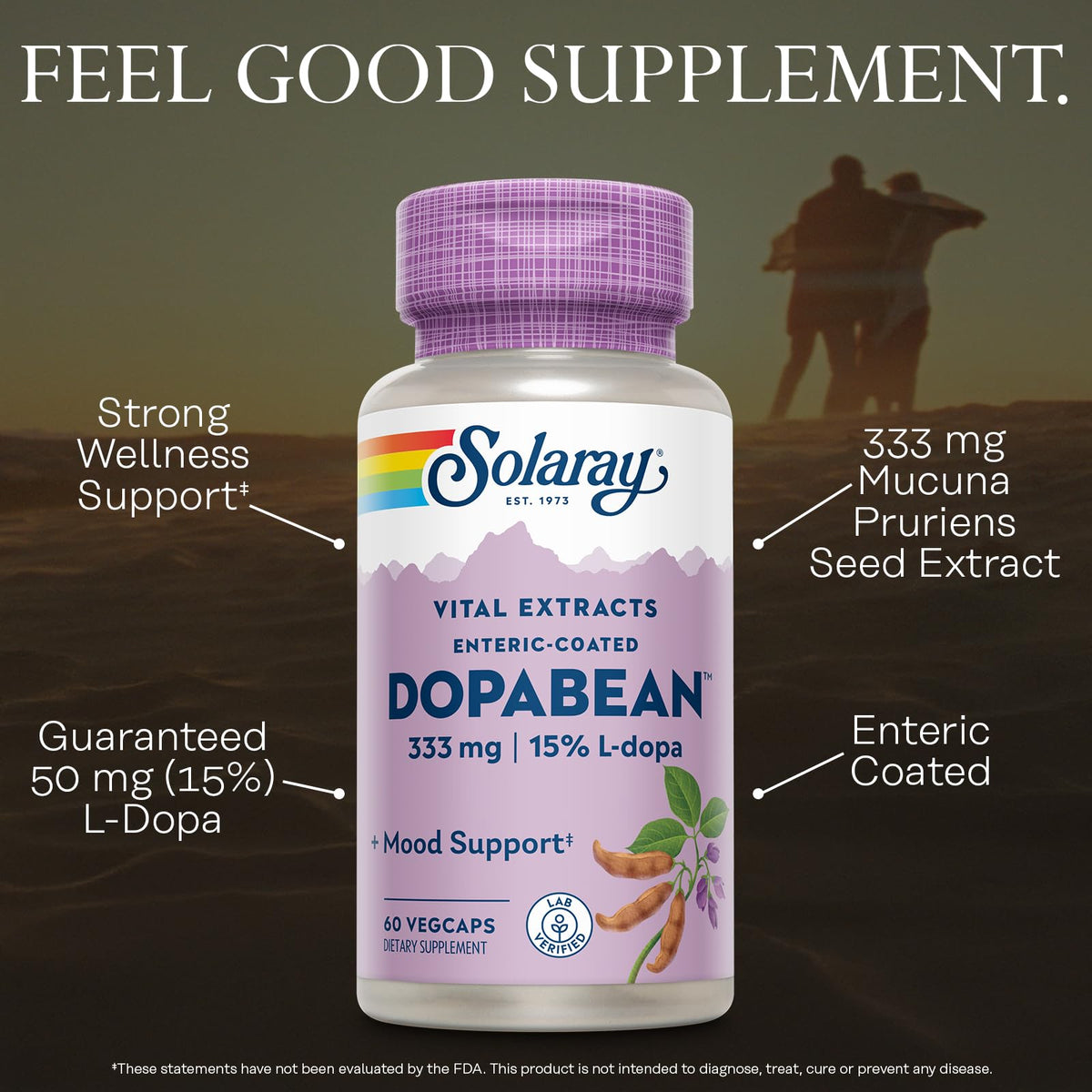 SOLARAY Dopabean 333mg Mucuna Pruriens Wellness Support - 60 Capsules - image 3