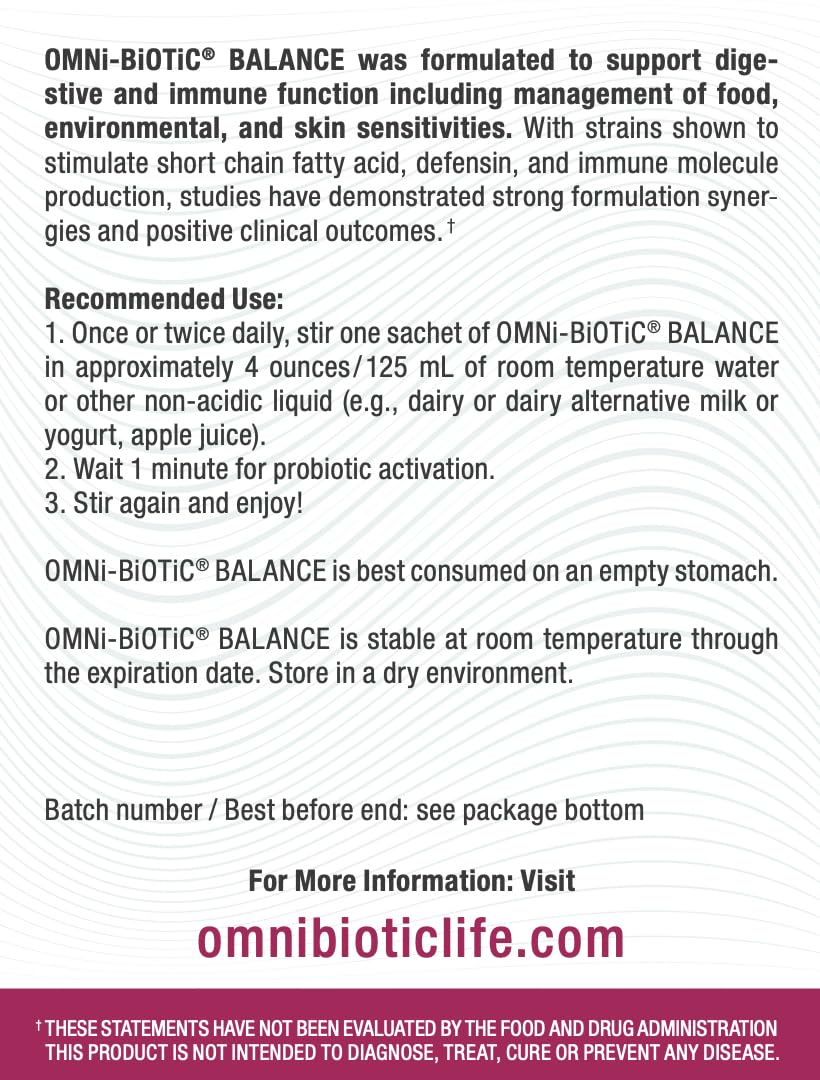 OMNi BiOTiC Balance Probiotic Powder for Digestive & Immune Support - 2.2 oz - image 4