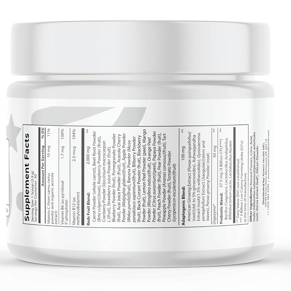 NATION HEALTH MD Super Reds Powder with Probiotics - 30 Servings - image 2