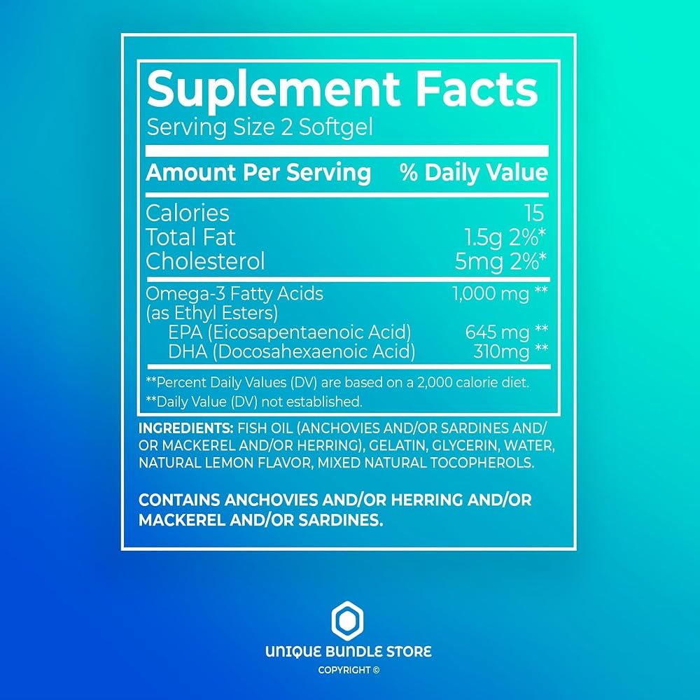Unique Bundle Omega-3 Mini Fish Oil - 120 Softgels - image 4