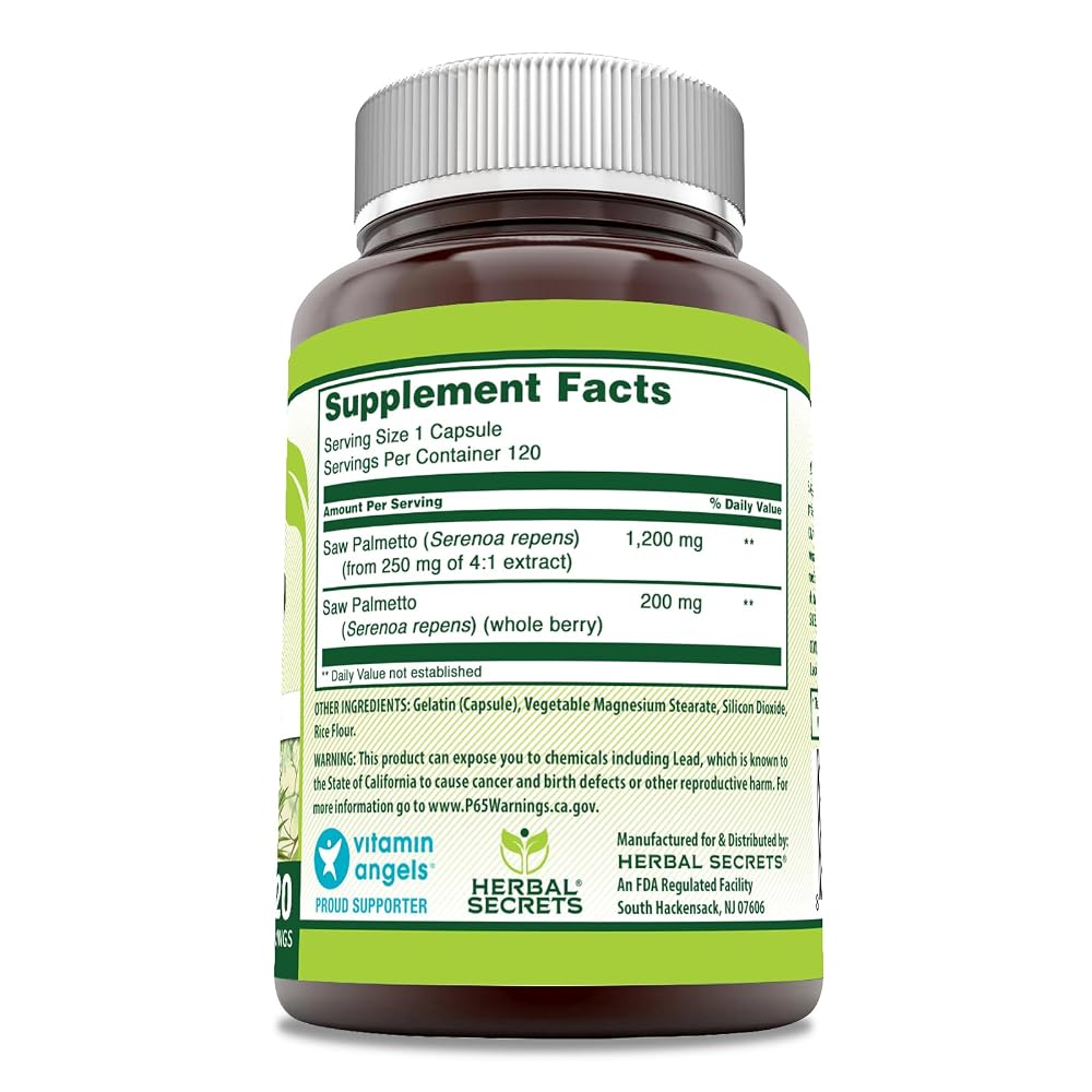 Herbal Secrets Saw Palmetto Complex 1200 mg - 120 Capsules - image 2
