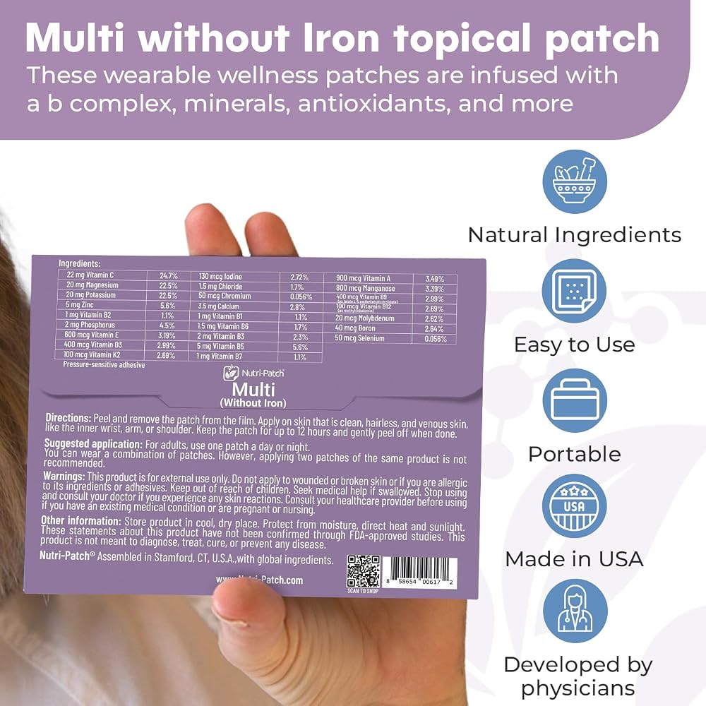 NUTRI-PATCH Multi-Nutrient Body Patches Iron Free - 30 Count - image 7