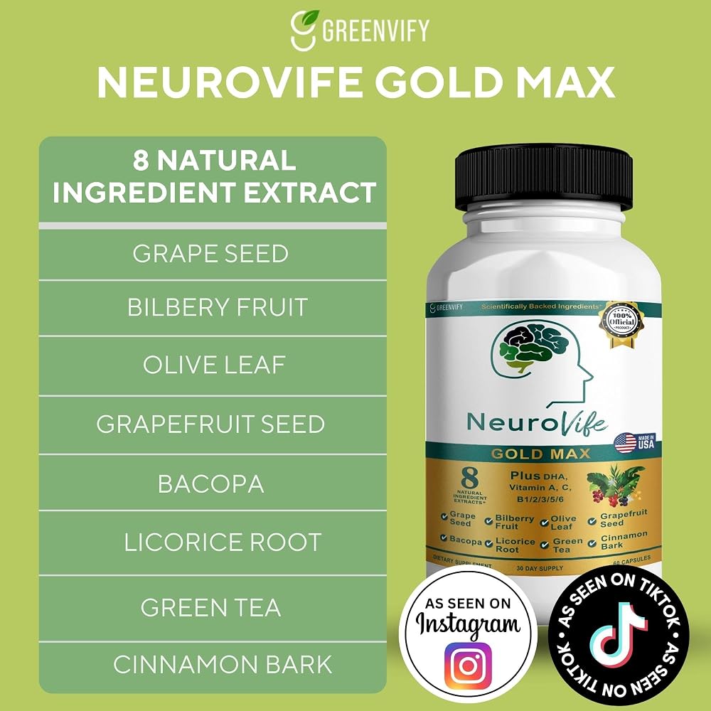GREENVIFY NeuroVife Gold Max Brain Support Supplement