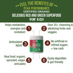 Peak Performance Kids Greens + Reds Superfood Powder - 9.5 oz - image 2