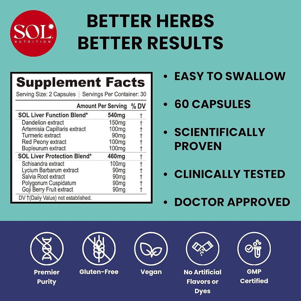 Sol Nutrition Liver Health Supplement - 60 Capsules - image 2