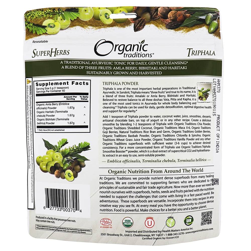 Organic Traditions Triphala Powder - 200 g - image 2