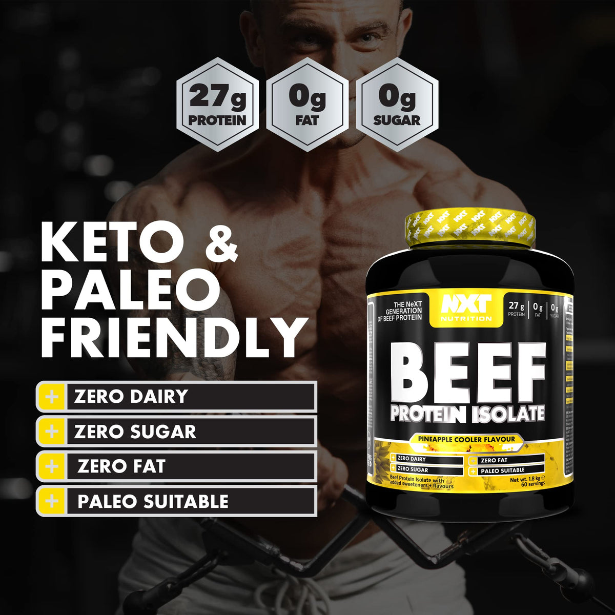 NXT Nutrition Beef Protein Isolate Pineapple - 1.8kg - image 3