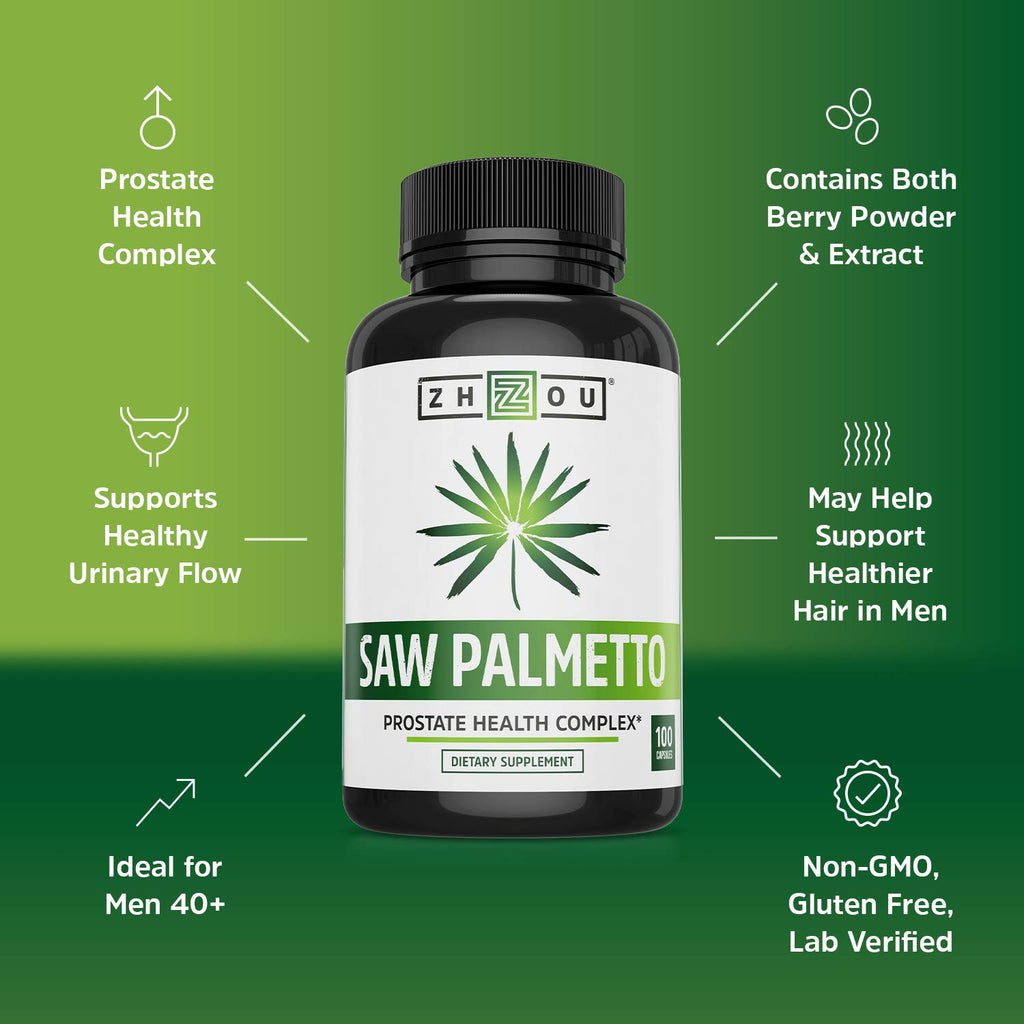 ZHOU Saw Palmetto Supplement for Men - 100 Vegetarian Capsules - image 5