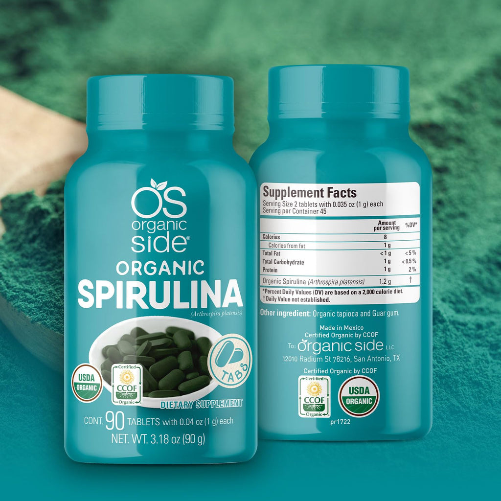 OS Organic Side Spirulina Tablets for Energy - 90 Tablets - image 4