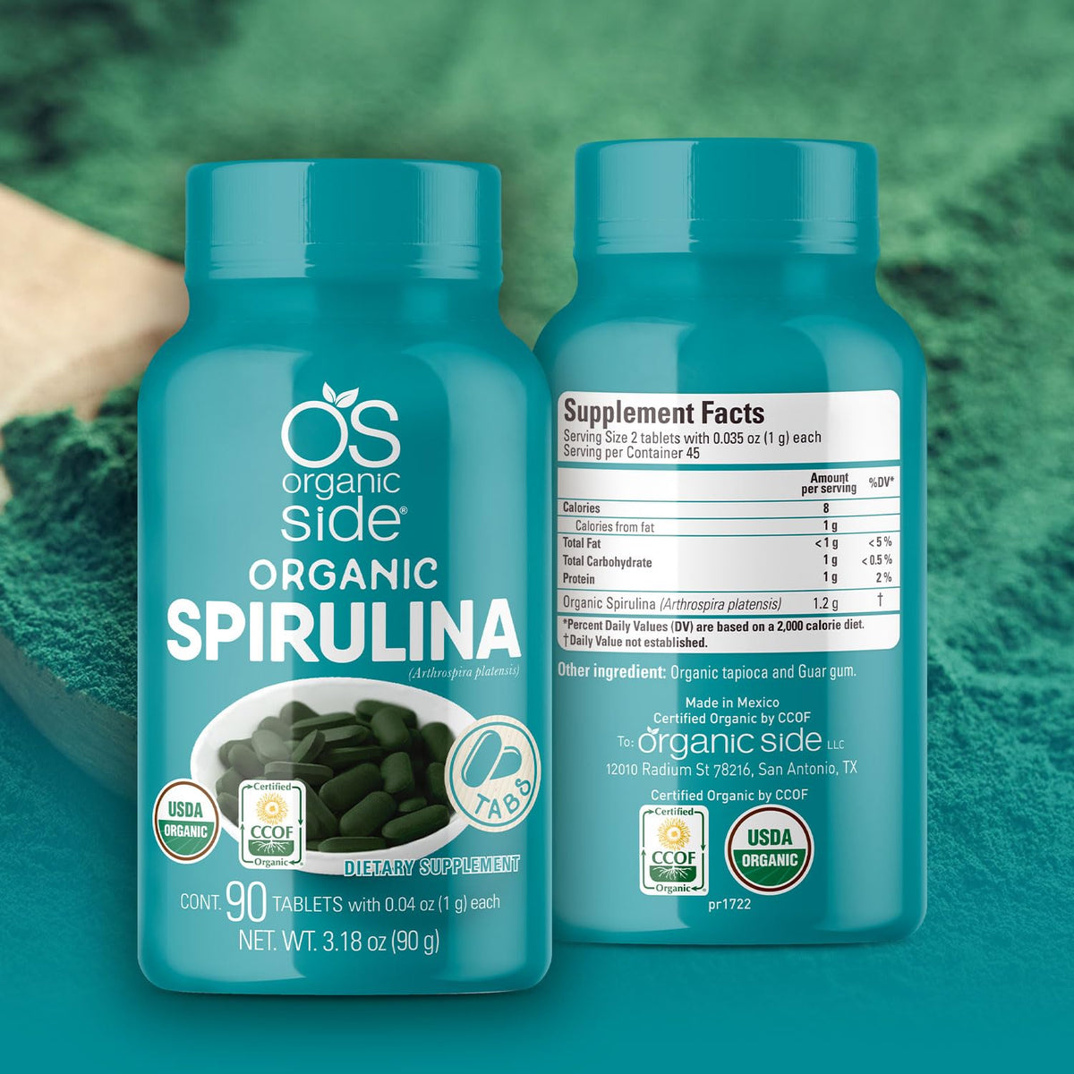 OS Organic Side Spirulina Tablets for Energy - 90 Tablets - image 4