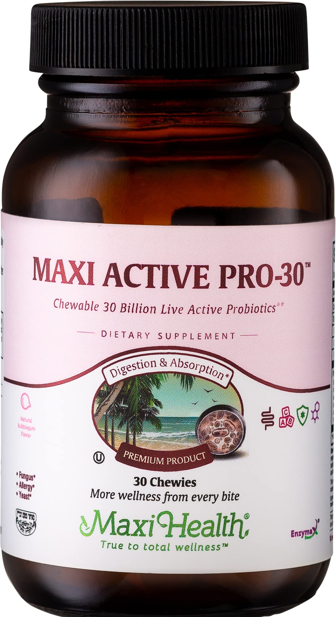 Maxi Health Maxi Active Pro-30 Chewables Probiotics for Kids - 30 Count