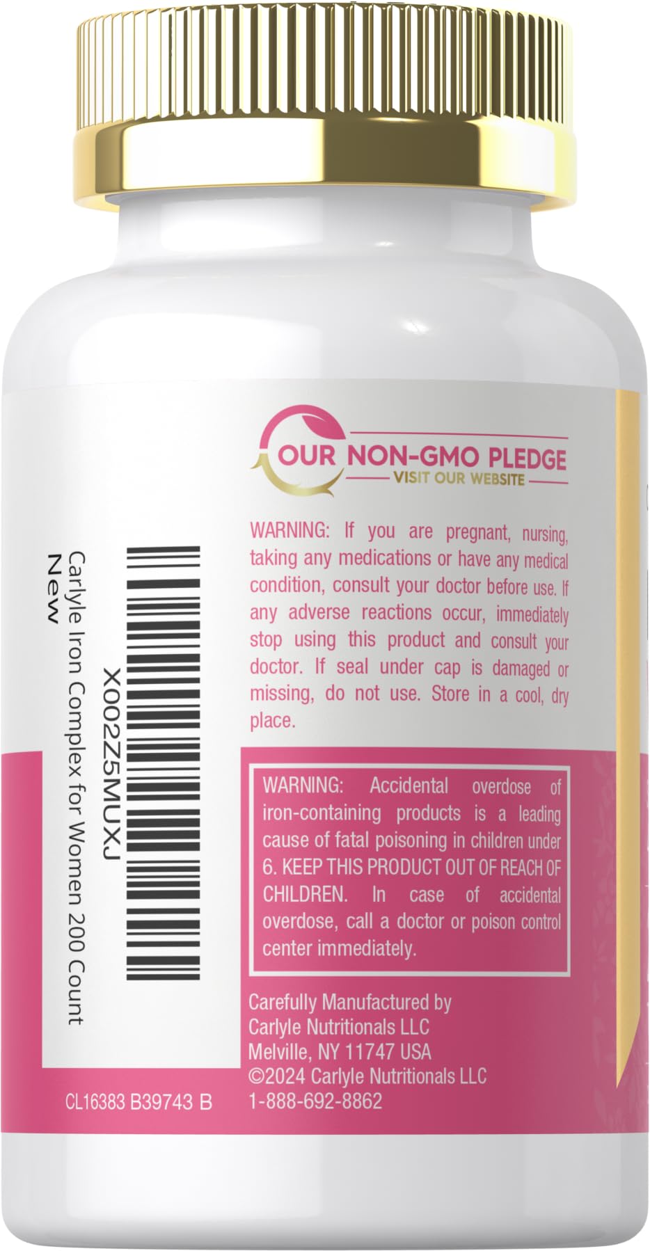 Carlyle Iron Supplement for Women - 200 Tablets - image 3