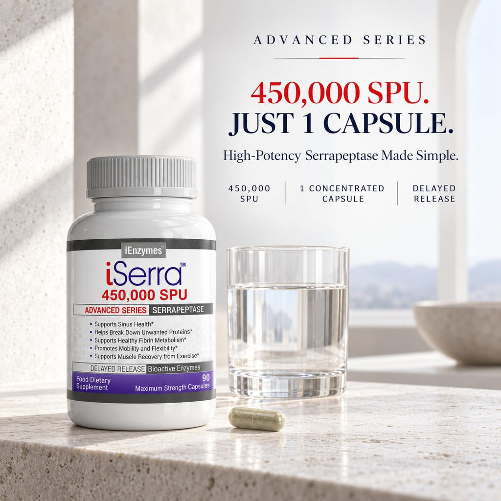 iEnzymes iSerra Advanced Series MAX Serrapeptase 450,000 SPU - 90 Capsules - image 8