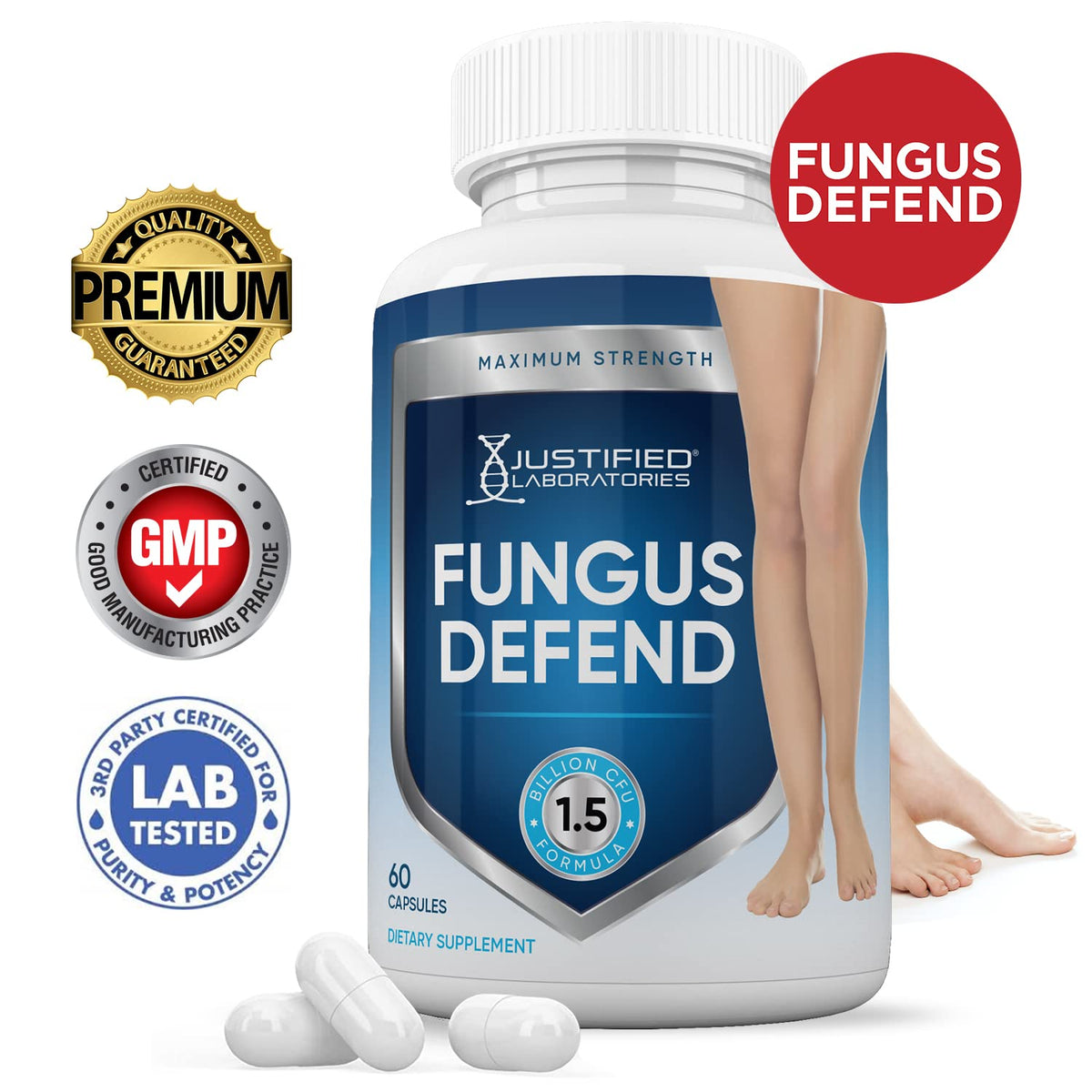 Justified Laboratories Fungus Defend Probiotic 1.5 Billion CFU - 180 Capsules - image 2