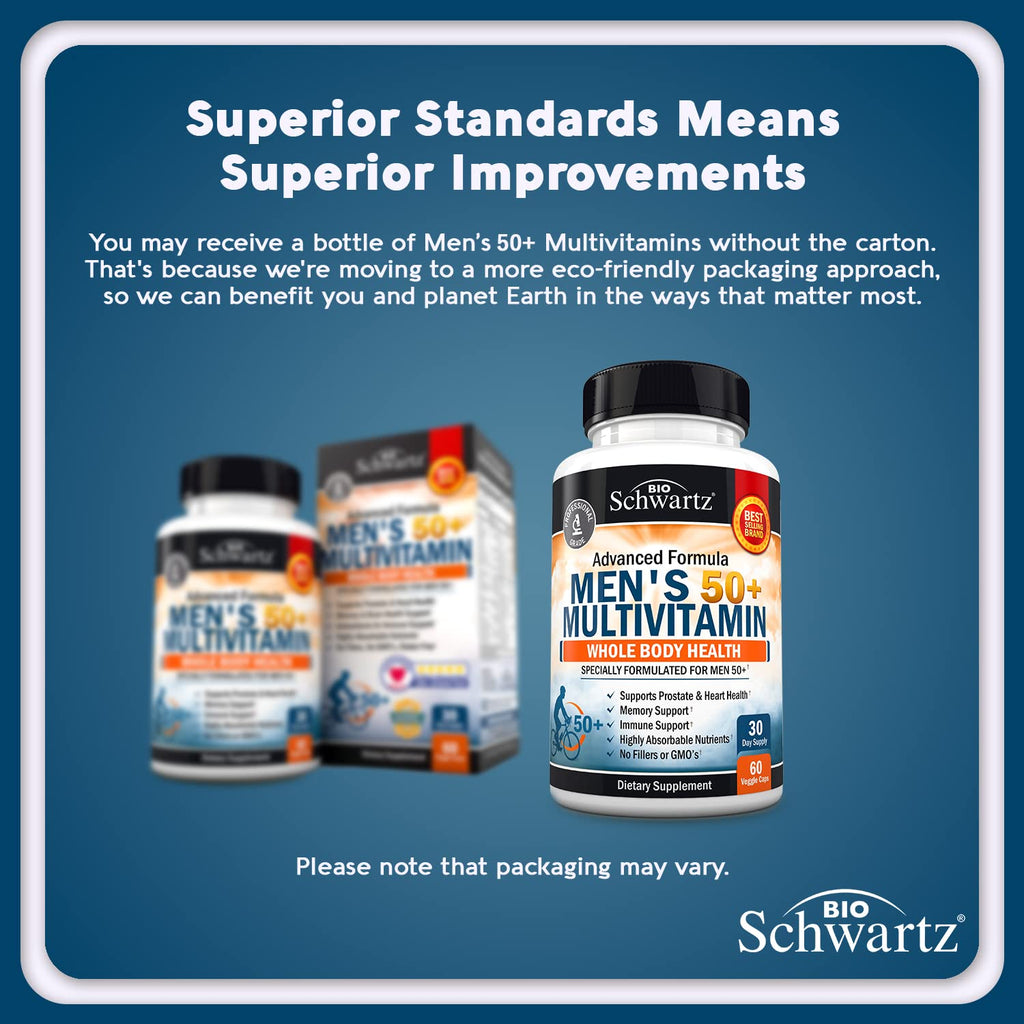 BioSchwartz Mens Multivitamin with Vitamin C A B D3 E Zinc for Immune