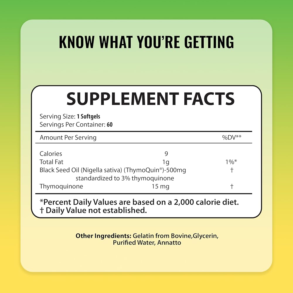 Nutritunes Black Seed Oil ThymoQuin - 60 Softgels - image 5