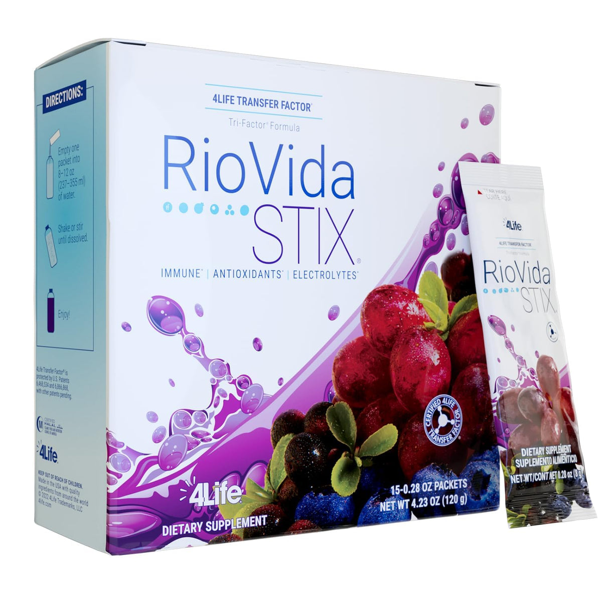 4Life Transfer Factor RioVida Stix Immune Support Drink Mix - 15 Packets