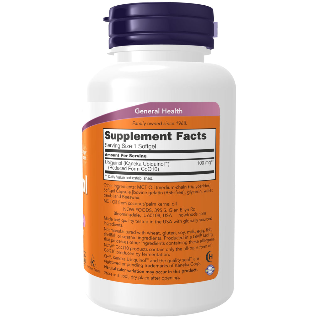 NOW Ubiquinol 100 mg CoQ10 Cardiovascular Support - 120 Softgels - image 2