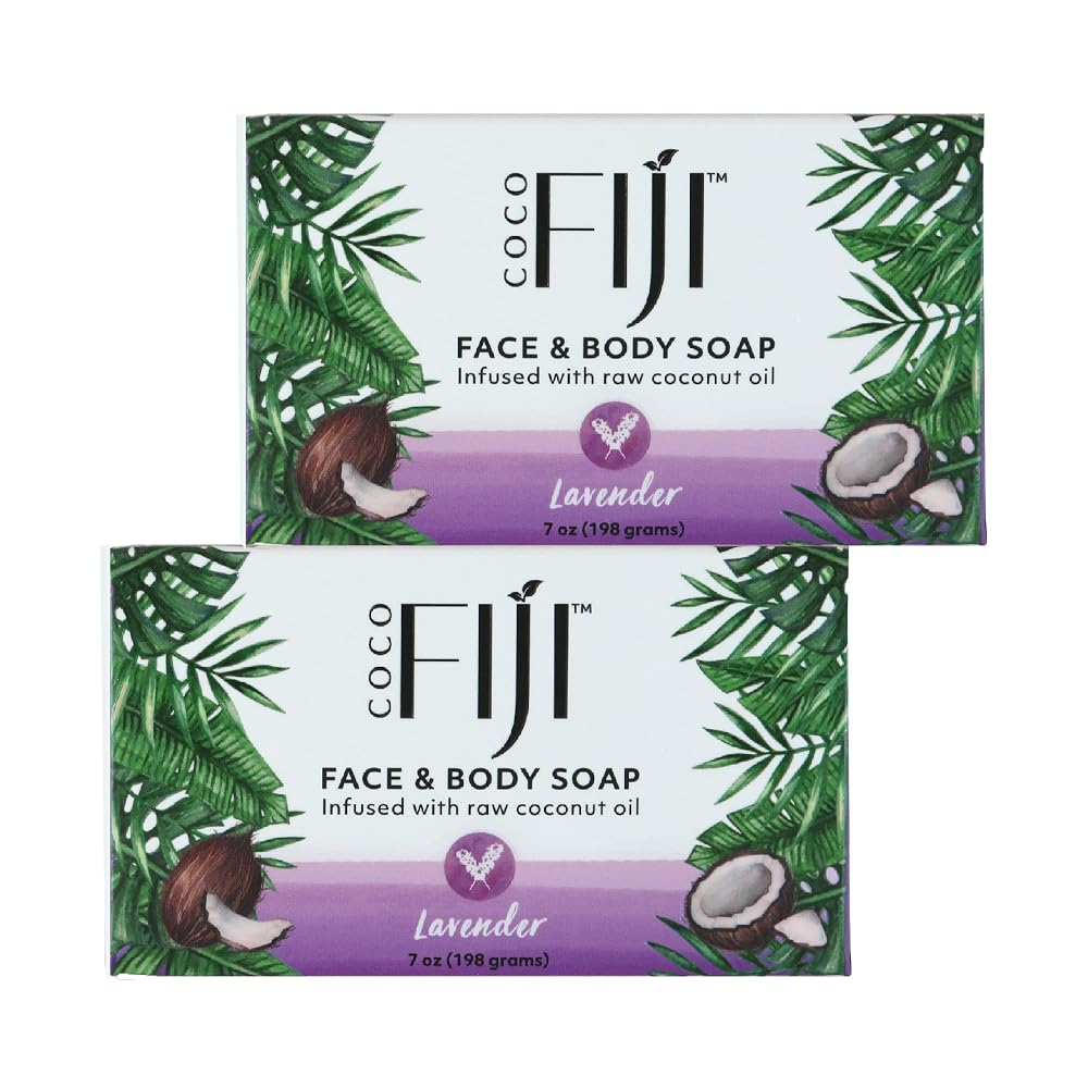 Organic Fiji Coco Fiji Soap Bar with Coconut Oil & Lavender - 2 Pack