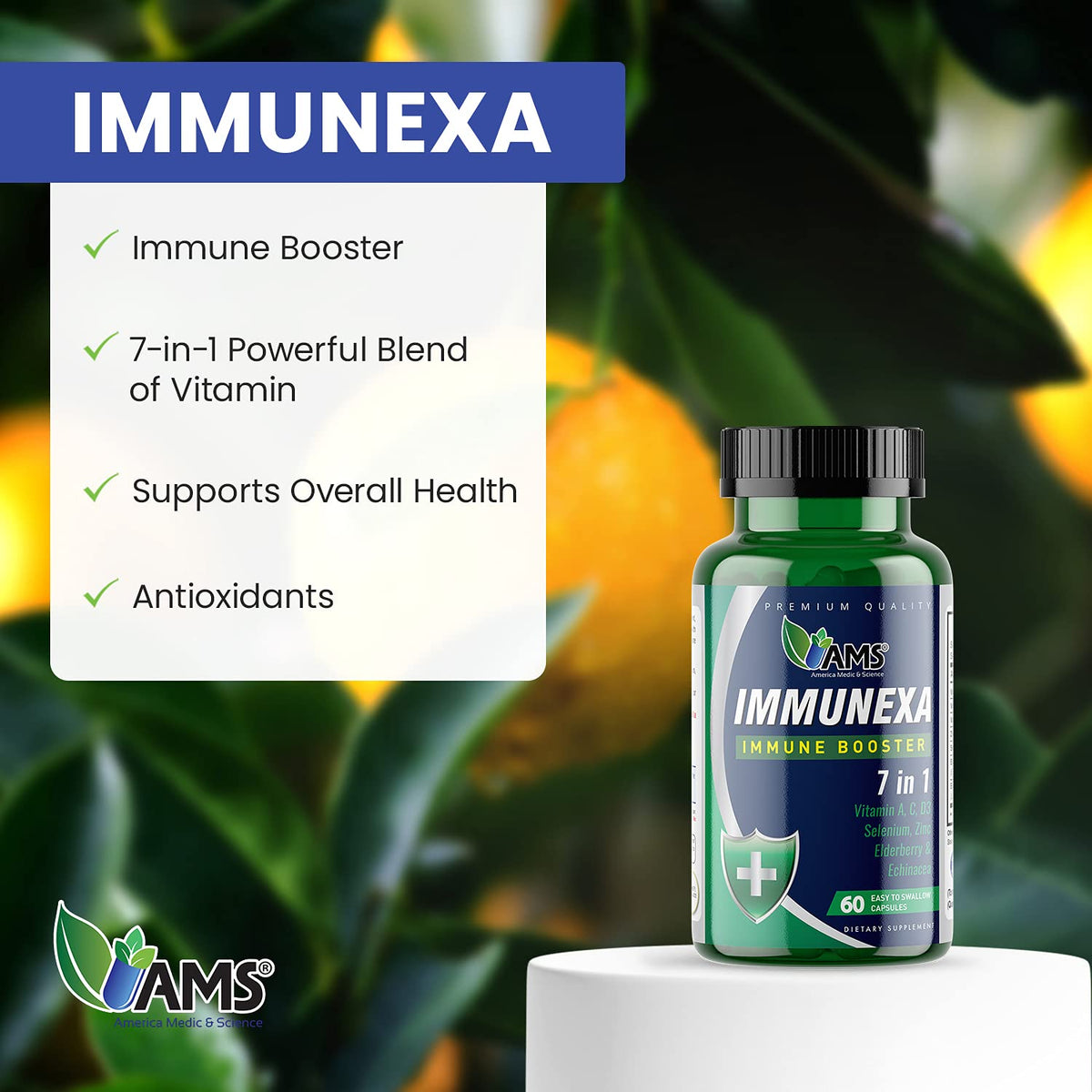 America Medic & Science Immunexa 7 in 1 Immune Support - 60 Capsules - image 2