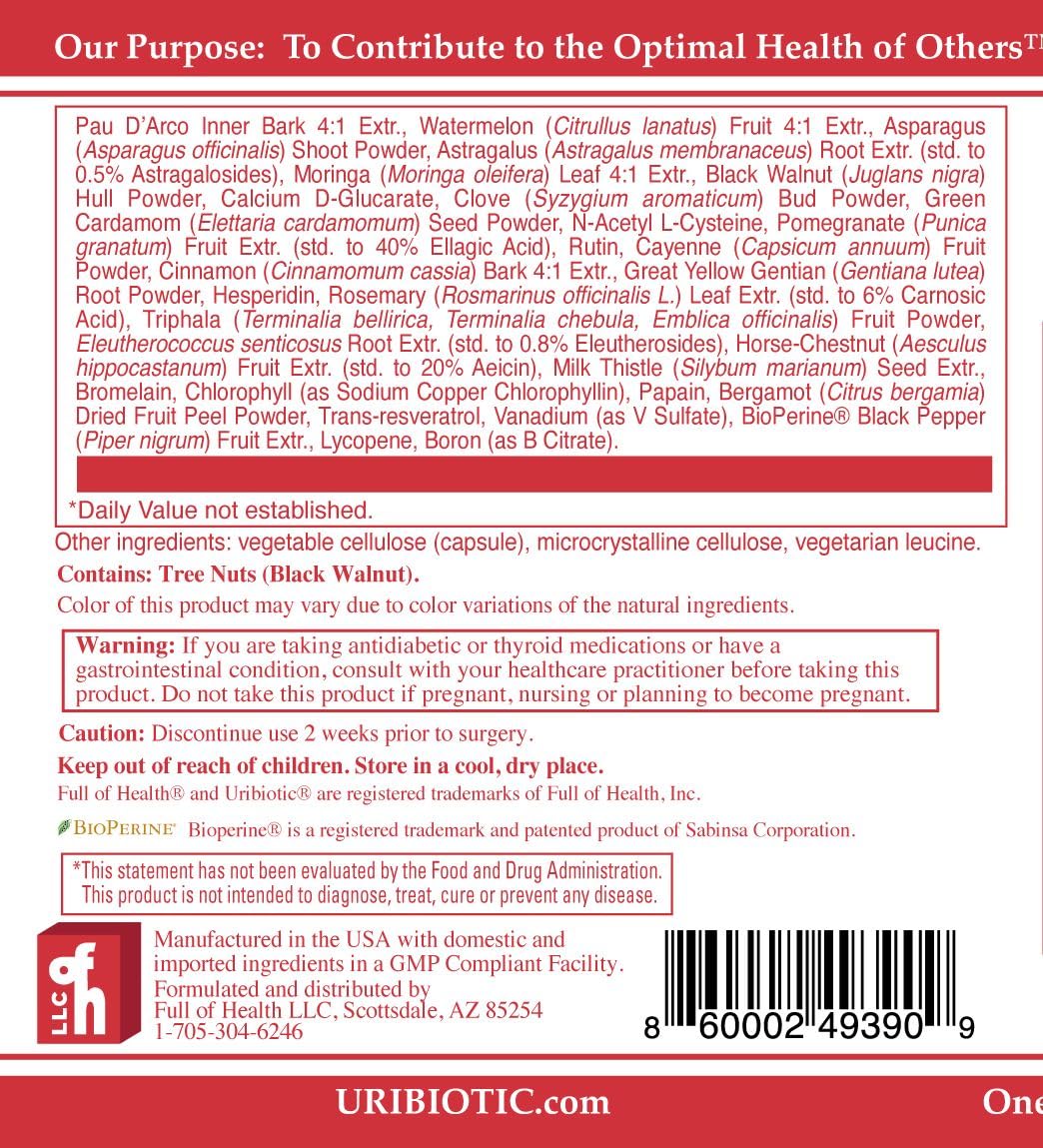Full of Health Uribiotic Formula Urinary Support - 72 Capsules - image 4