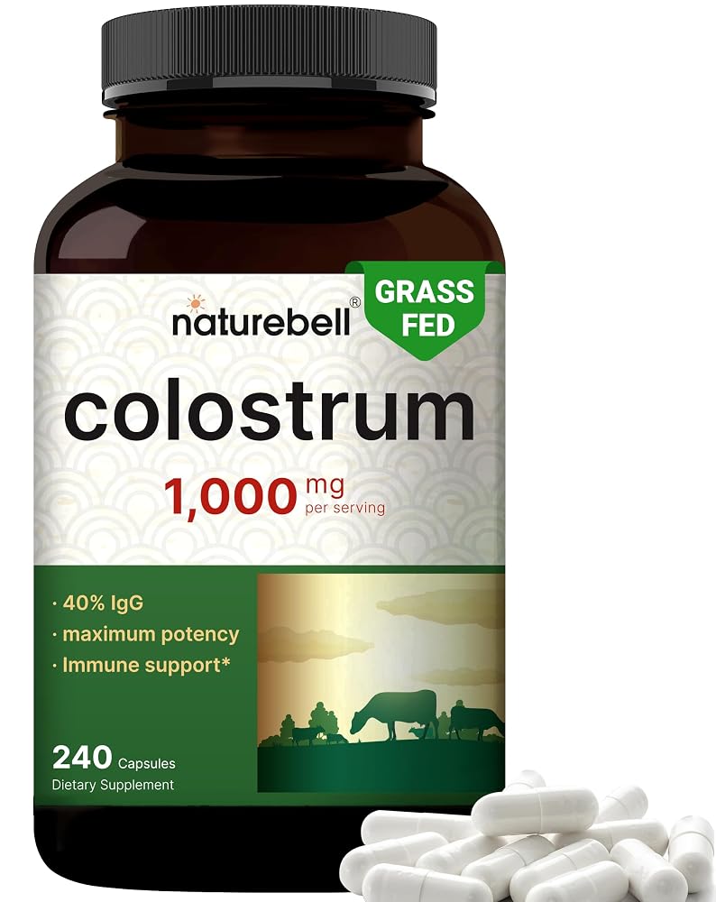 NatureBell Bovine Colostrum 1000mg Supplement - 240 Capsules