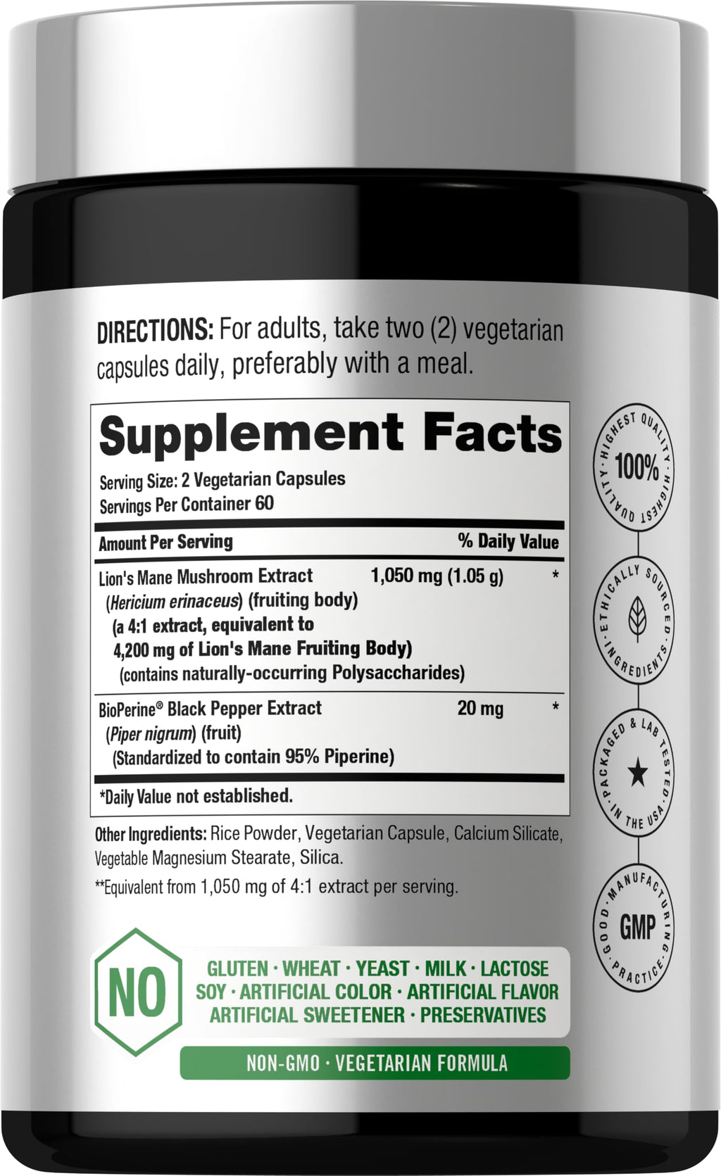 Horbäach Lion's Mane Mushroom Extract - 120 Capsules - image 2