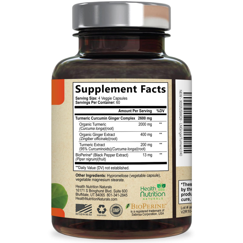 Health Nutrition Naturals Turmeric Curcumin Supplement - 95%
