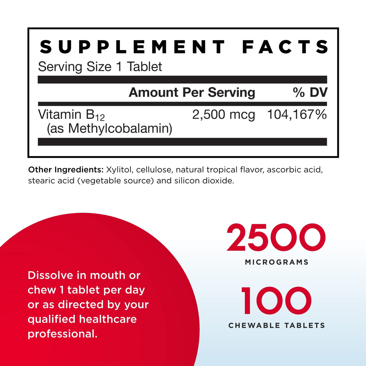 Jarrow Formulas Methyl B-12 2500 mcg - 100 Tablets - image 2
