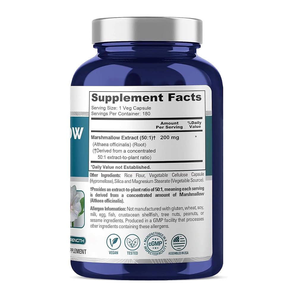 NusaPure Marshmallow Root 200mg - 180 Vegetarian Capsules - image 2